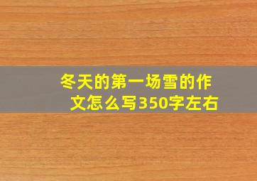 冬天的第一场雪的作文怎么写350字左右