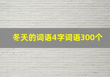 冬天的词语4字词语300个