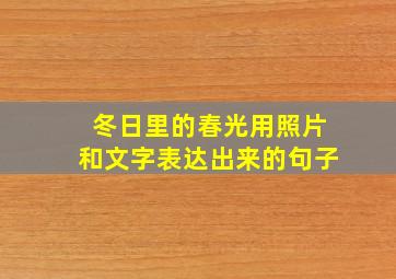 冬日里的春光用照片和文字表达出来的句子