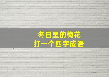 冬日里的梅花打一个四字成语