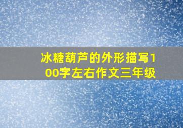 冰糖葫芦的外形描写100字左右作文三年级