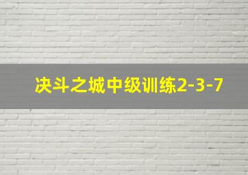 决斗之城中级训练2-3-7