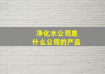 净化水公司是什么公司的产品