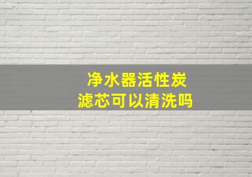 净水器活性炭滤芯可以清洗吗