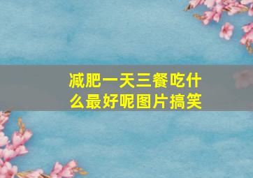 减肥一天三餐吃什么最好呢图片搞笑