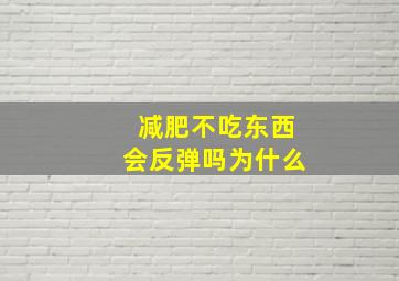 减肥不吃东西会反弹吗为什么