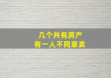 几个共有房产有一人不同意卖