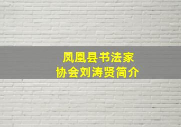 凤凰县书法家协会刘涛贤简介