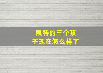 凯特的三个孩子现在怎么样了