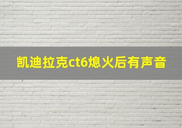 凯迪拉克ct6熄火后有声音