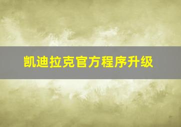 凯迪拉克官方程序升级