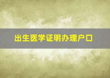 出生医学证明办理户口