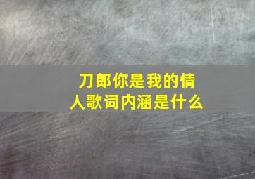 刀郎你是我的情人歌词内涵是什么