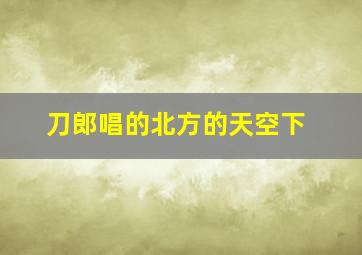 刀郎唱的北方的天空下