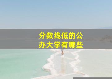 分数线低的公办大学有哪些