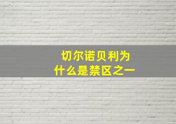 切尔诺贝利为什么是禁区之一