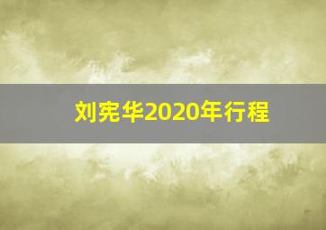 刘宪华2020年行程