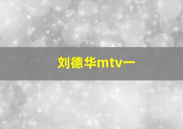 刘德华mtv一