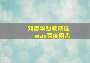 刘德华劲歌精选wav百度网盘