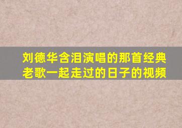 刘德华含泪演唱的那首经典老歌一起走过的日子的视频