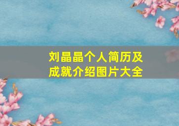 刘晶晶个人简历及成就介绍图片大全