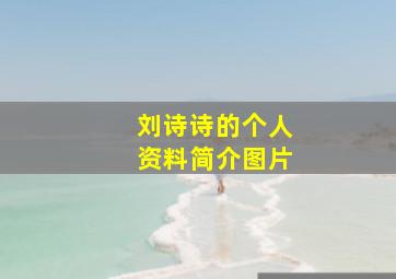 刘诗诗的个人资料简介图片