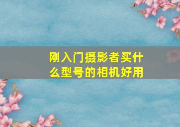 刚入门摄影者买什么型号的相机好用