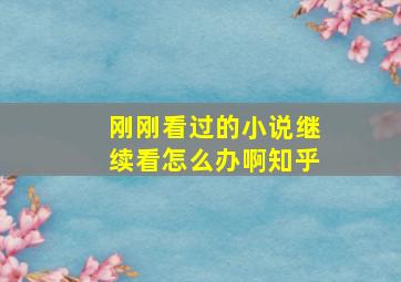 刚刚看过的小说继续看怎么办啊知乎