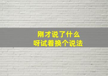 刚才说了什么呀试着换个说法