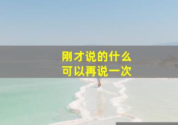 刚才说的什么可以再说一次