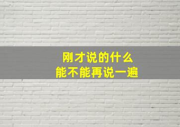 刚才说的什么能不能再说一遍