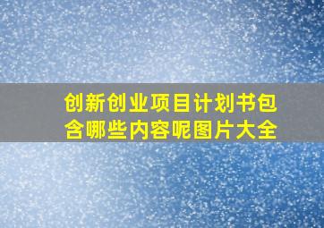 创新创业项目计划书包含哪些内容呢图片大全