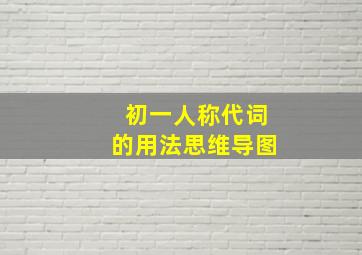 初一人称代词的用法思维导图