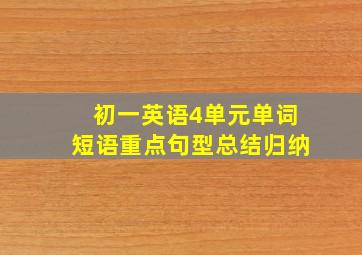 初一英语4单元单词短语重点句型总结归纳