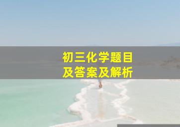 初三化学题目及答案及解析