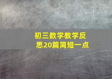 初三数学教学反思20篇简短一点