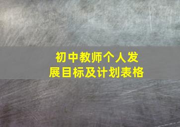 初中教师个人发展目标及计划表格