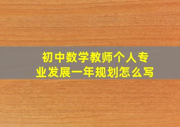 初中数学教师个人专业发展一年规划怎么写