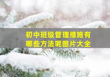 初中班级管理措施有哪些方法呢图片大全