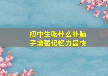 初中生吃什么补脑子增强记忆力最快