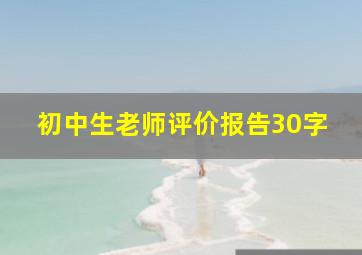 初中生老师评价报告30字