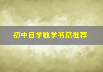 初中自学数学书籍推荐