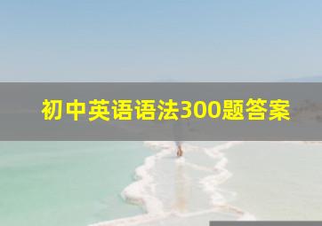 初中英语语法300题答案