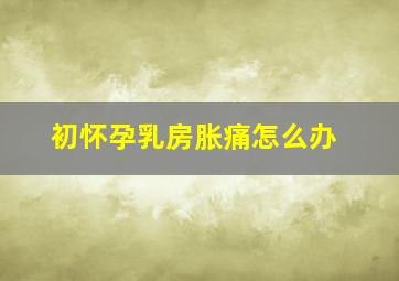 初怀孕乳房胀痛怎么办