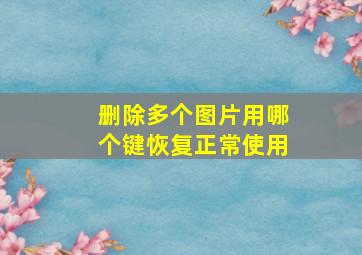 删除多个图片用哪个键恢复正常使用