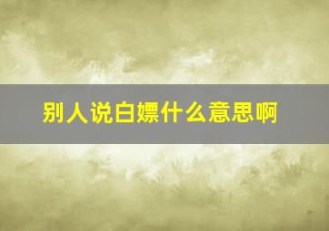 别人说白嫖什么意思啊