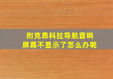 别克昂科拉导航音响屏幕不显示了怎么办呢