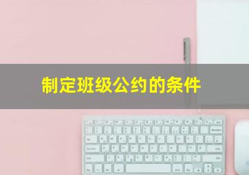 制定班级公约的条件