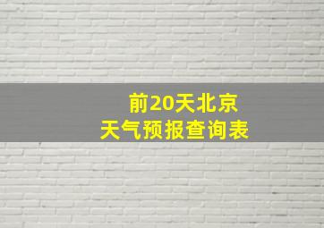 前20天北京天气预报查询表