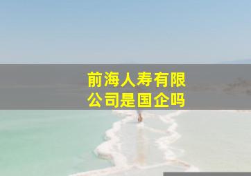 前海人寿有限公司是国企吗